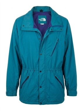 The North Face Men's Teal Raincoat with Purple  Fleese Lining